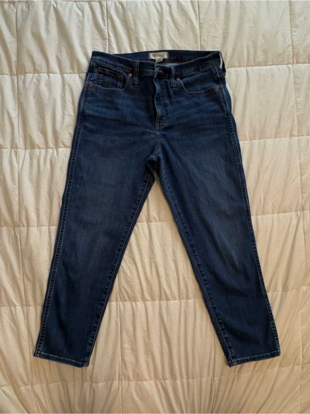 Madewell Stove Pipe Women’s Dark Blue Mid-rise Jeans (Size 30)